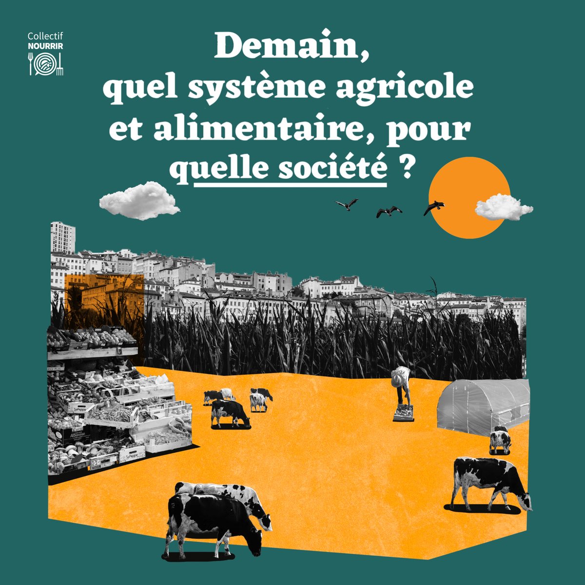 📕 [PUBLICATION] Comment produire notre alimentation demain ? #CollectifNourrir a réuni 5️⃣0️⃣ organisations paysannes et citoyennes pour s’accorder sur le système le + souhaitable pour notre société : 👉 un système agroécologique ❗️ 🌐 Notre vision :