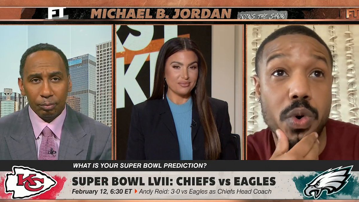.Michael B. Jordan's Super Bowl pick ⬇️ Chiefs 27, Eagles 21