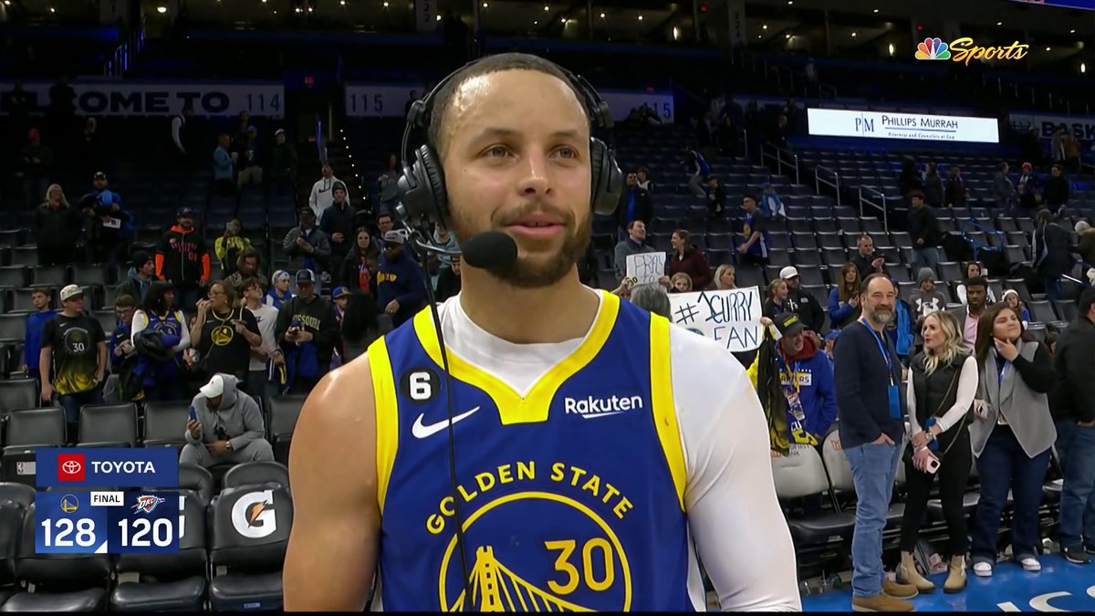 What does it mean to Steph to break another Wilt Chamberlain record? "It means I'm getting old." 😂