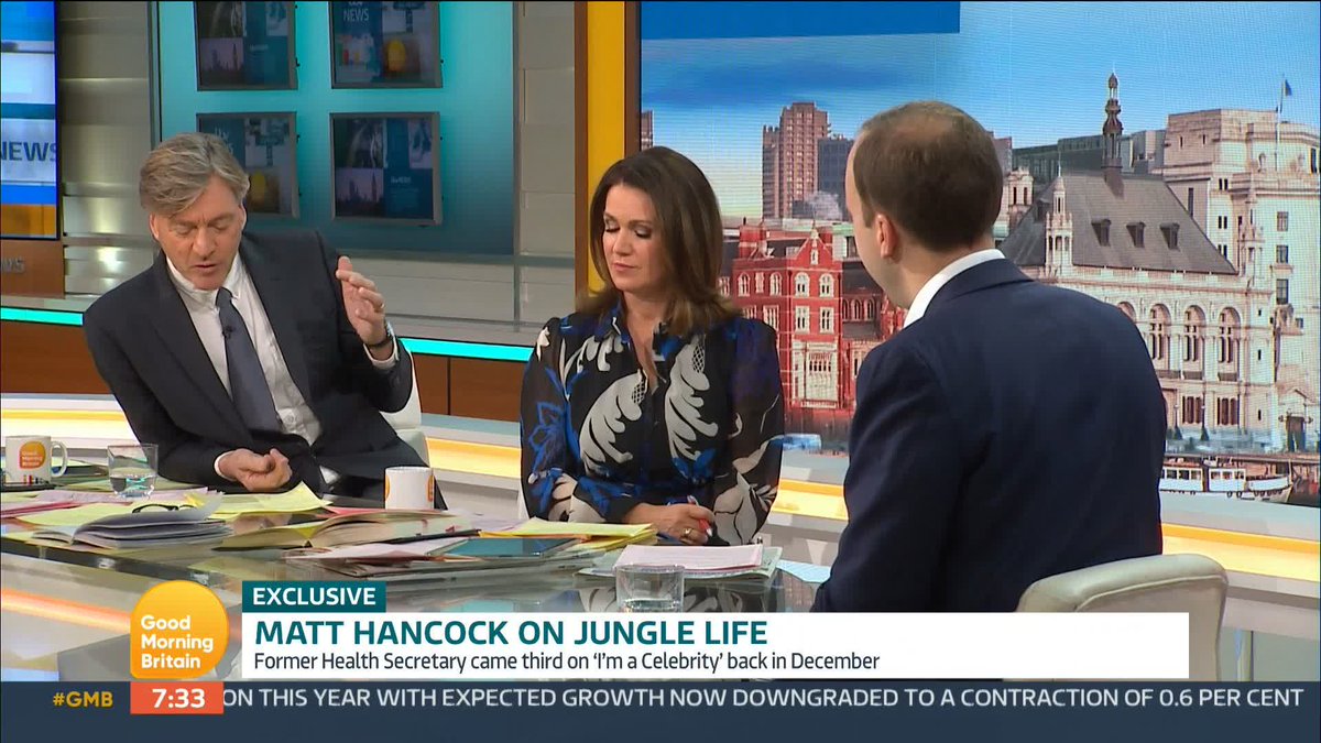 'I've had more votes on I'm a Celebrity than I ever got as a politician in Parliament.' Matt Hancock explains his motivations behind going into the jungle. Susanna Reid | Richard Madeley