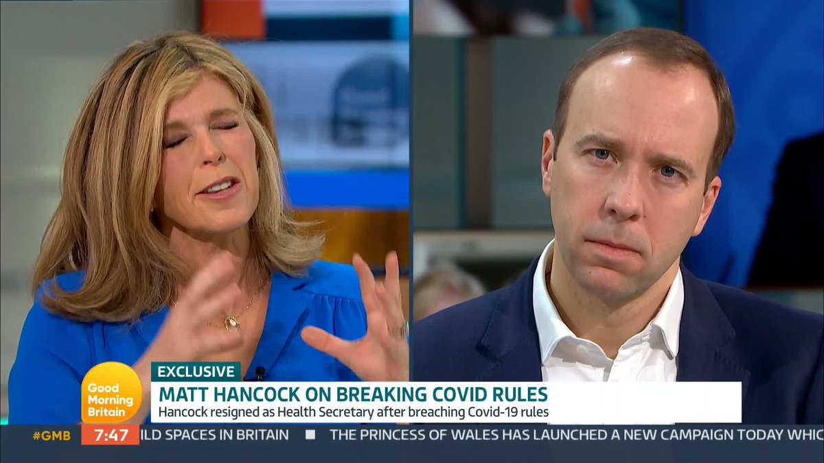 'I couldn't visit Derek in hospital, he couldn't see his kids.' Kate Garraway questions Matt Hancock on why he decided to go into the jungle and release a book before the Covid inquiry.