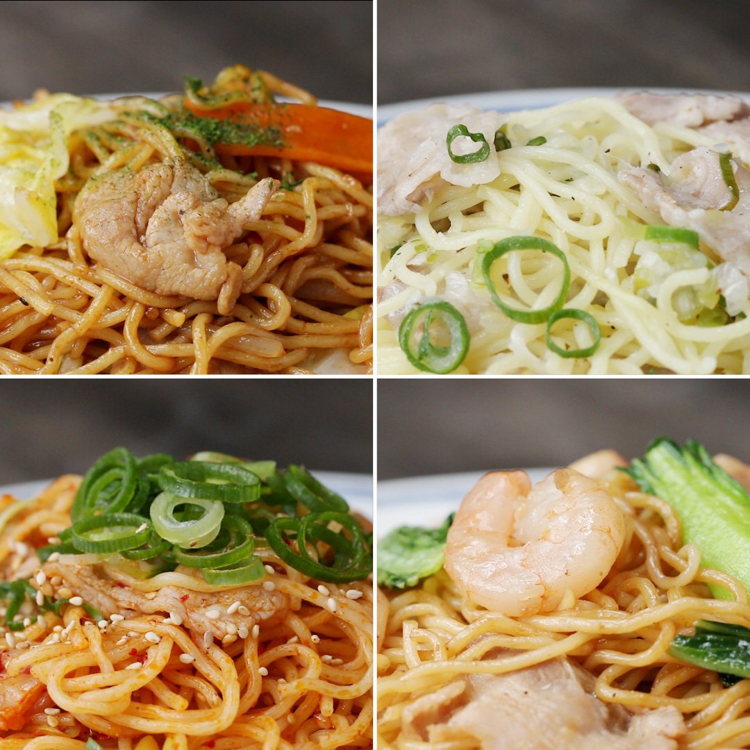 どれが食べたい?4種の焼きそばレシピ #tastyjapan