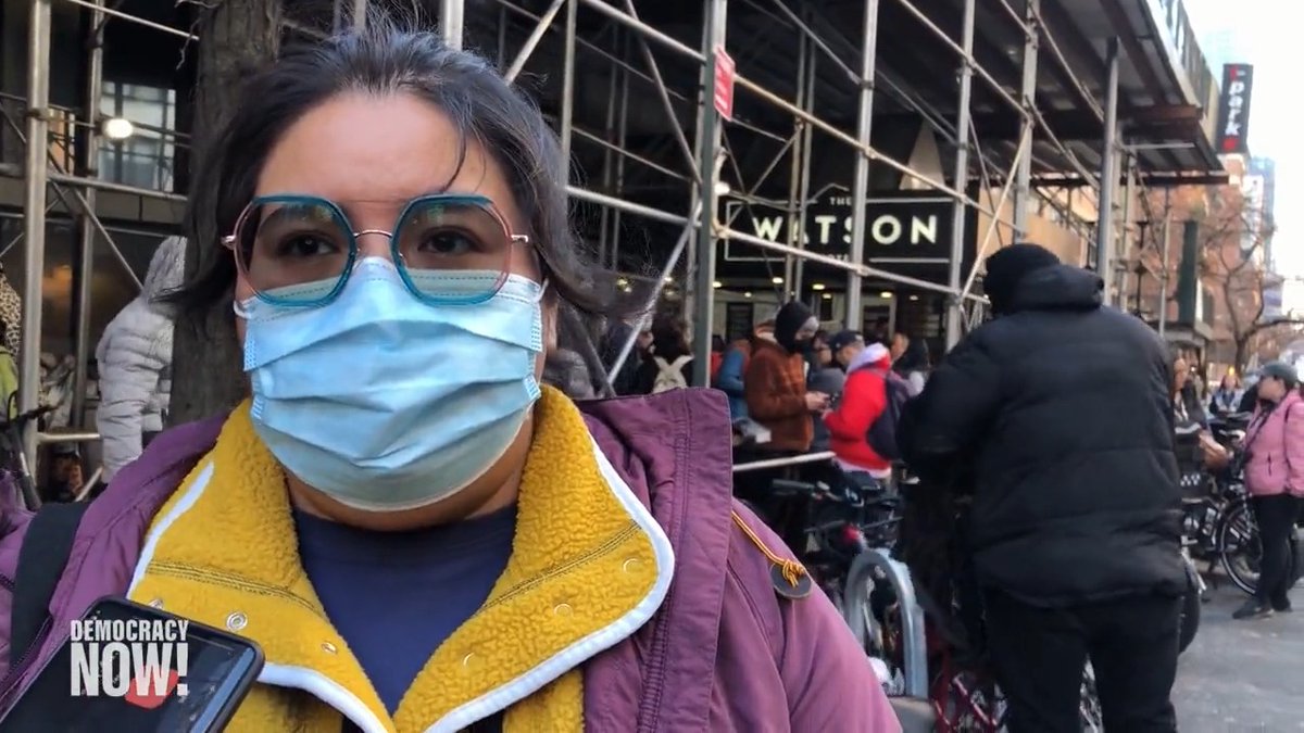 Asylum seekers in New York are protesting their eviction from a Manhattan hotel, part of a decision by city officials to move them to a remote camp in Brooklyn. Democracy Now!'s María Inés Taracena &amp; Sonyi Lopez spoke with people about their concerns.