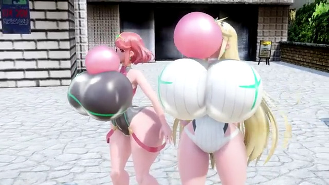 Today's video is a quick Pyra and Mythra with bubblegum based on the image renders I did. Needed a simple one since I've been doing so many complex ones lately. Sound FX by Lynn (find me on blue) #breastinflation
