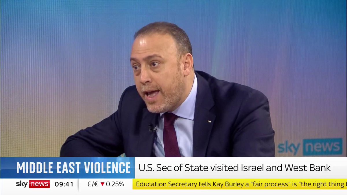 Kay: 15yr old boy kills 7 Israelis including a newly married couple helping the injured - do you condemn that? Husam Zomlot : Every life lost is a tragedy... Kay: But do you condemn it? Palestinian Ambassador: No. #KayBurley FC