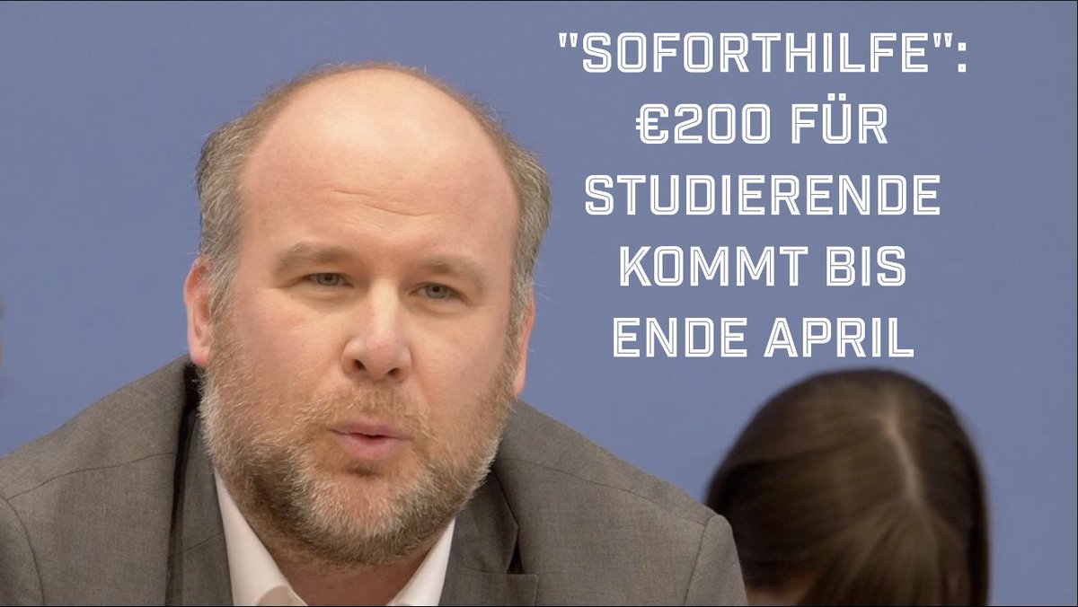 Liebe Studierende, macht euch keine Sorgen um die "Soforthilfe" von einmalig €200. Das im September beschlossene Geld soll "bis zum Ende des Winters" ausgezahlt werden. Der Winter endet laut Bildungsministerium im "März, April".