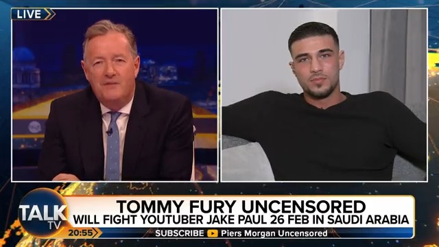"I know I'm gonna knock him out. This fight will not go any more than four rounds." Tommy Fury gives his prediction for his fight against Jake Paul - and comments on the speculation Jake broke the news of Molly Mae having their baby on social media before them. Piers Morgan