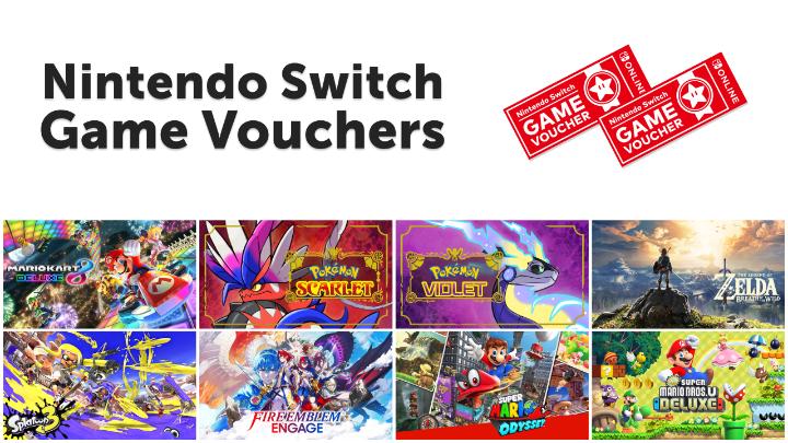 Paid #NintendoSwitchOnline members can buy a pair of #NintendoSwitch Game Vouchers and redeem each one for a digital game in the voucher catalog to score savings! Titles such as #Splatoon3, #PokémonScarletViolet, and more are included! Learn more: