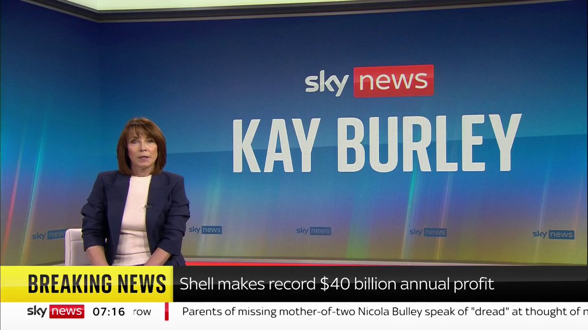 BREAKING: Shell has announced annual profits of £32.2bn ($39.9) doubling from a year earlier and far exceeding the previous record of £25bn ($31bn) in 2008 Read more here 👉 #KayBurley 📺 Sky 501, Virgin 602, Freeview 233 and YouTube