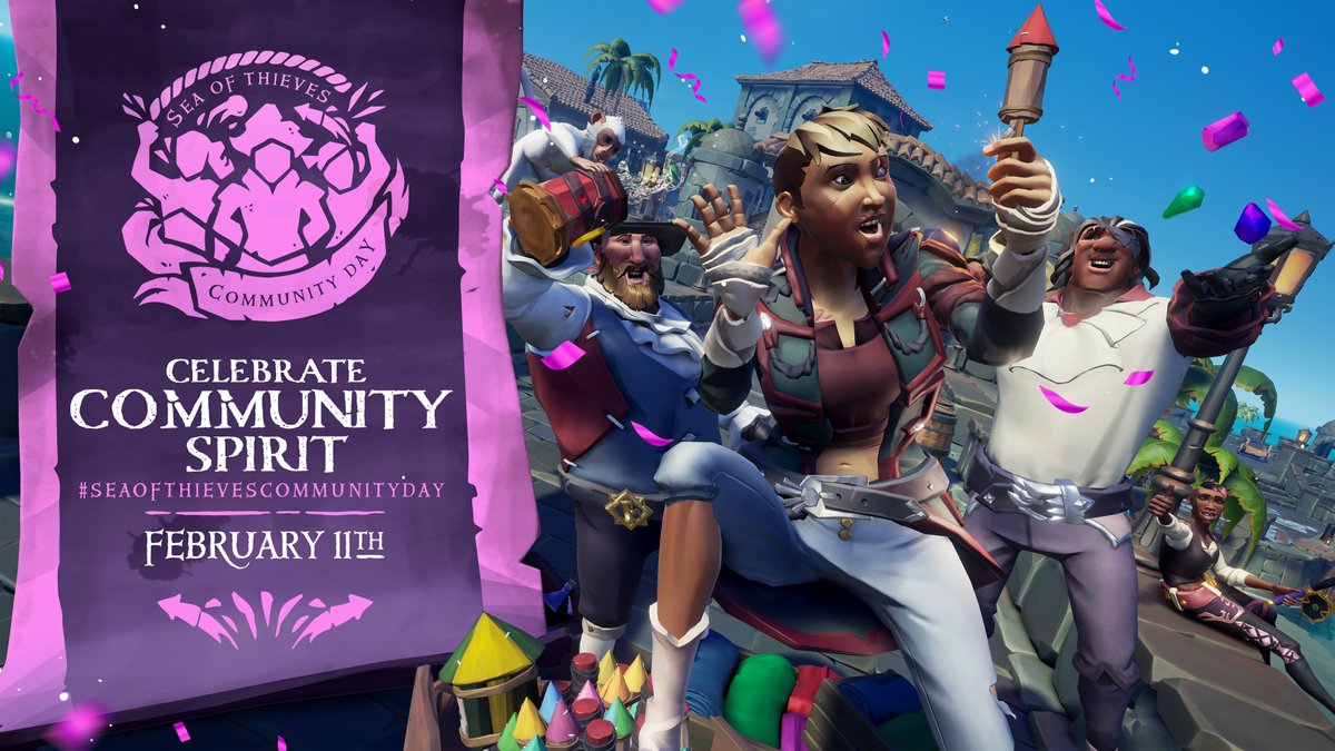 In case you're after something to look forward to this month, the next #SeaOfThievesCommunityDay takes place on February 11th. Featuring a host of freebies, sales and reward boosts, alongside a fixed increase to Allegiance for the duration! 🏴☠️ Details: