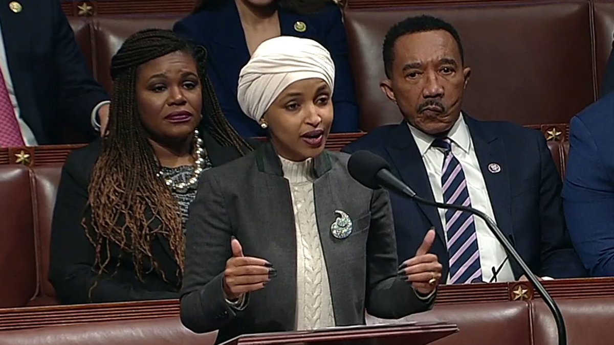 Rep. Ilhan Omar speaks ahead of the vote to oust her from the Foreign Affairs Committee: "My leadership and voice will not be diminished if I'm not on this committee for one term. My voice will get louder and stronger...take your vote or not. I am here to stay."