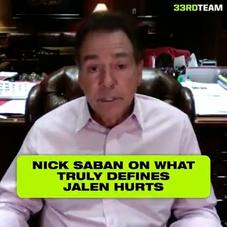 "I can't tell you how proud I am of seeing this guy in the Super Bowl, only because I know firsthand what he went through to get there." Alabama Football head coach Nick Saban on why Jalen Hurts' commitment to his development is what defines him #RollTide x #FlyEaglesFly