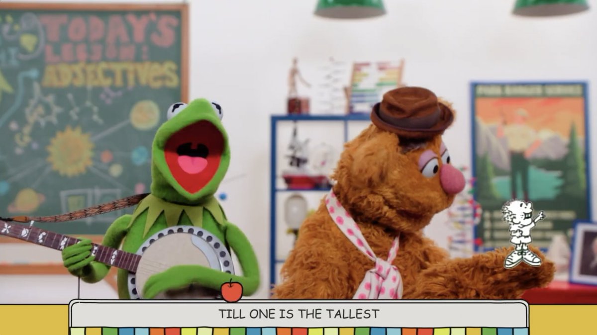 Kick back and “Unpack Your Adjectives” with @KermittheFrog, Fozzie Bear, and Fortune Feimster! See this performance and so much more in #SchoolhouseRock50SingAlong, now streaming on Disney+ and @Hulu.