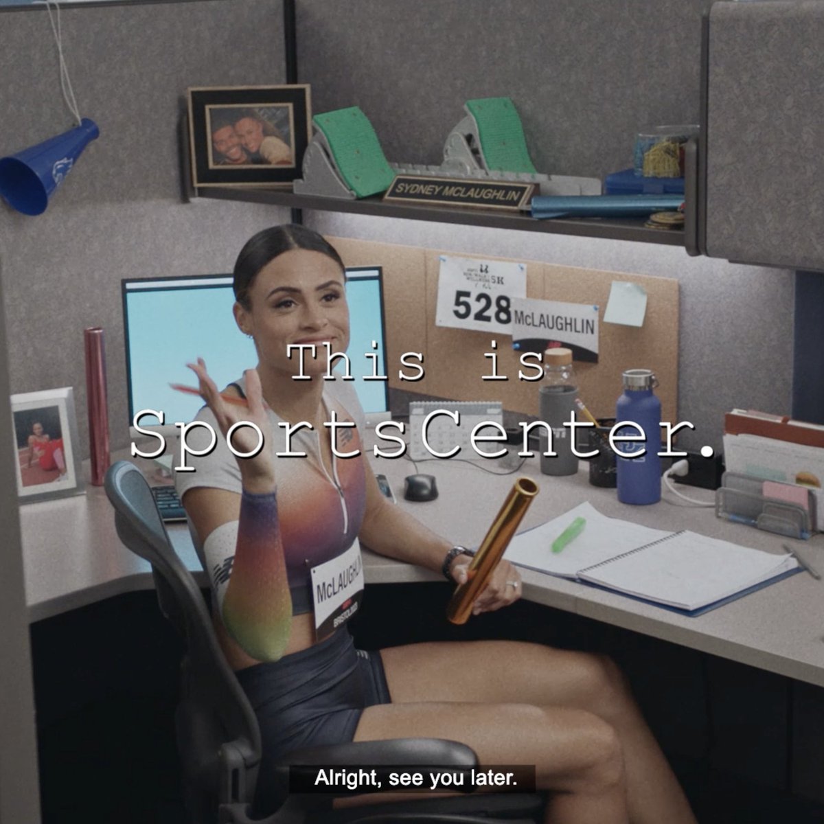 This weekend, USATF gold medalist Sydney McLaughlin (Sydney McLaughlin-Levrone) makes her ‘This Is SportsCenter’ debut The spot also features Hannah Storm &amp; Providence College’s Friar Dom Debuts Saturday during Duke vs UNC (6:30p ET, @ESPN) More: