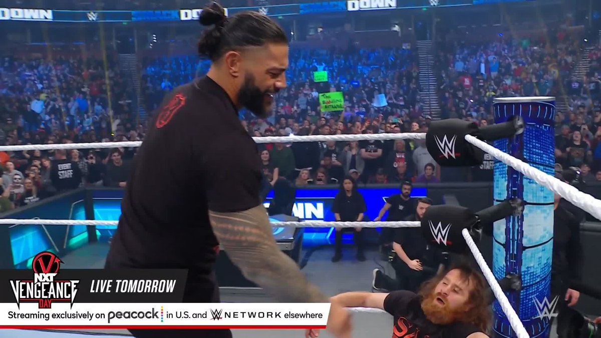 "You broke up my family and I'm gonna break YOU in front of your entire family." Roman Reigns just granted Sami Zayn's wish for a match at #WWEChamber! #SmackDown