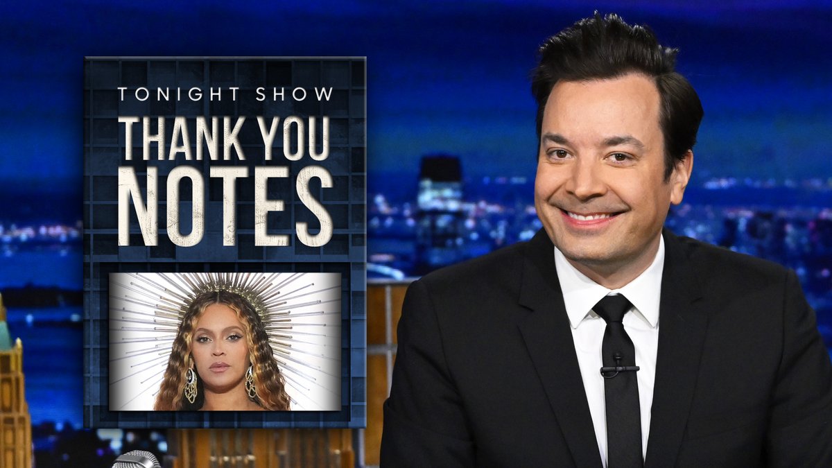 .Paul Shaffer helps Jimmy write his Thank You Notes. #FallonTonight