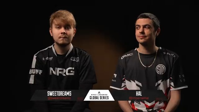 In one of the most serious interviews in #ALGS history - Danny Ray sits down with sweet and Falcons ImperialHal who pretend?? to be friends...and compare...metrics. 🤓 #ALGS | Nrgg | TSM