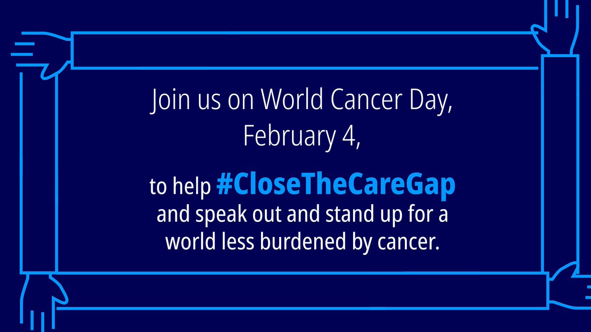 Too many people are denied basic access to cancer care because of socioeconomic barriers. Today and every day, we're working to help #CloseTheCareGap and speak out and stand up for a world less burdened by cancer: #WorldCancerDay