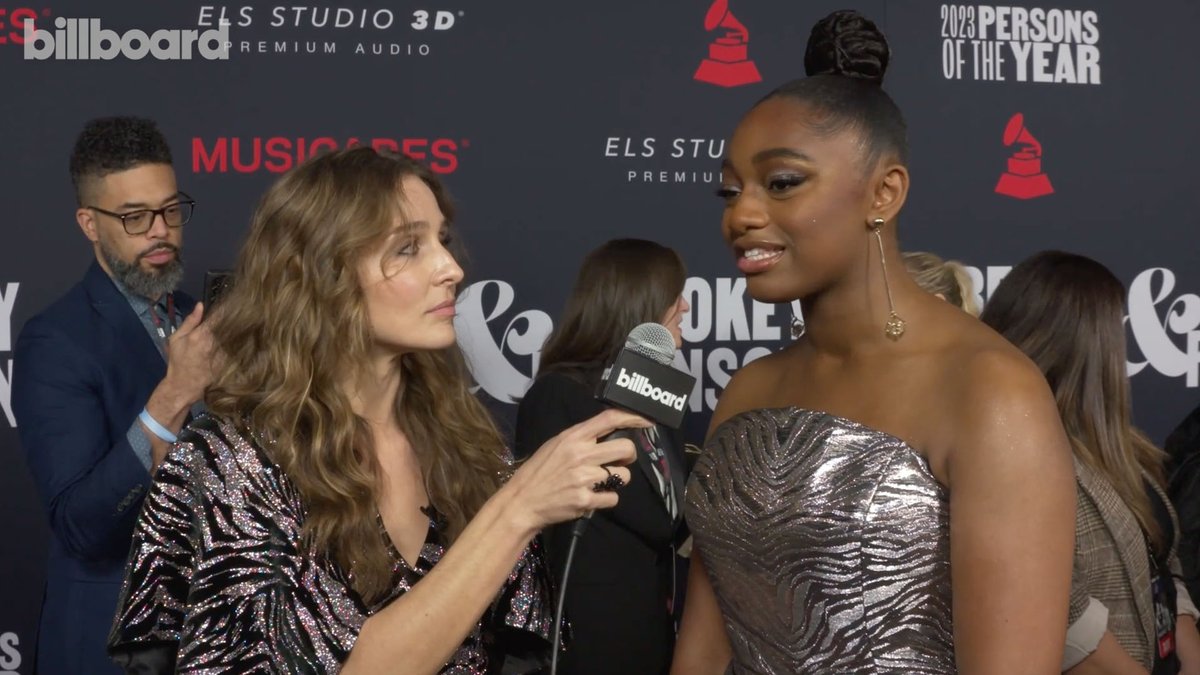 .Samara Joy spoke with Billboard about her reaction to her #GRAMMYs nominations including best new artist, the influence of Motown and more on the red carpet of the 2023 MusiCares #PersonsoftheYear gala.
