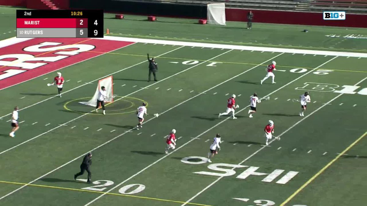 The pride of Bridgewater, N.J. and our captain, Bobby Russo, takes it all the way downfield for his first goal of the afternoon‼️ 6-2, RU 💪 #RUMLax