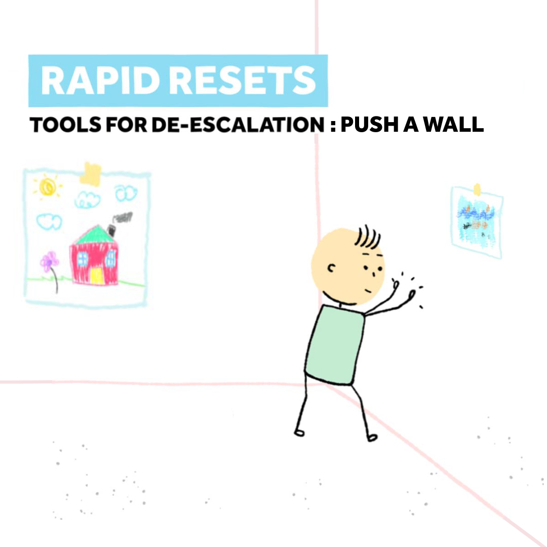 Rapid Reset #1: Stress can send your students into fight, flight, or freeze mode. Leaning into a wall can help them get back to a calm state.