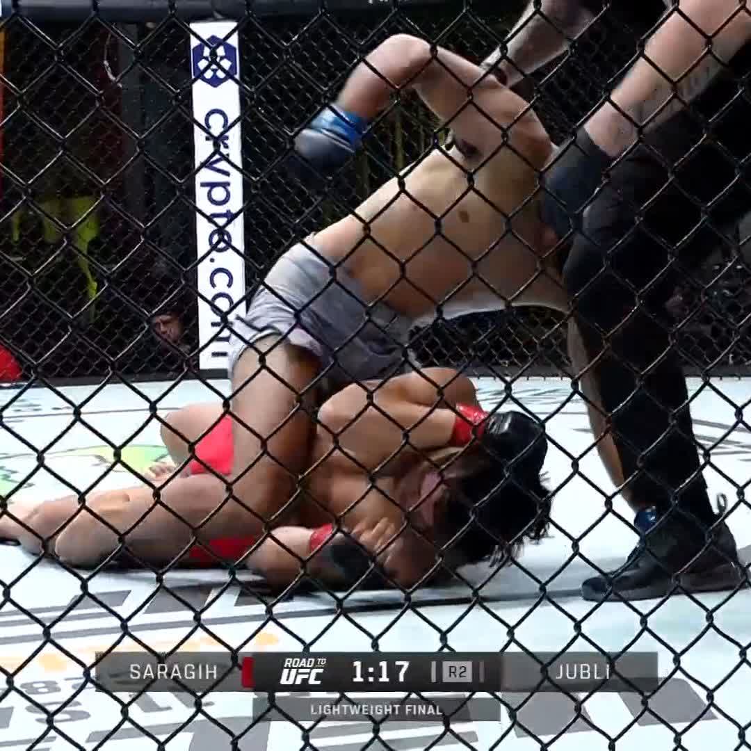 A vicious victory for the King of Lions 🦁 Anshul Jubli gets the finish and a contract at #UFCVegas68!! [ Live now on ESPN+ ]