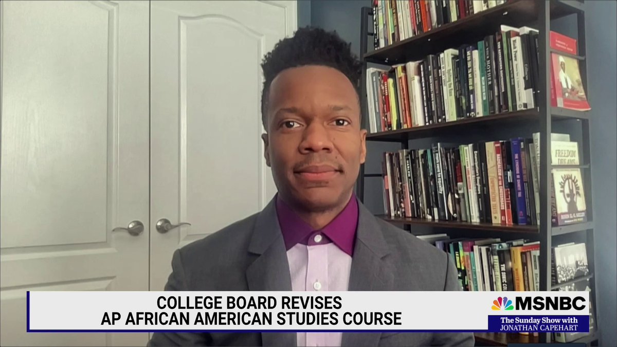 "The college board did not respond or cave to, as some of the reporting says, to political pressure from governor DeSantis or any other state" Prof. Robert Patterson on the criticism the college board is facing after they revised the AP African American course #SundayShow