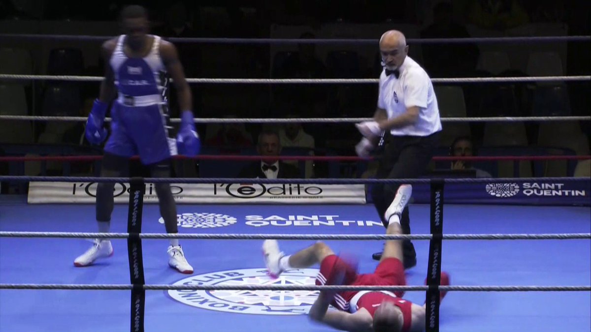 💥🥊#Paris2024 | Makan Traoré met Hugo Grau KO sur le gong du 1er round ! Le boxeur de Royan (-71 kg) sera en juin aux Jeux européens, épreuve qualificative pour les J.O. de Paris 2024 FFBoxe