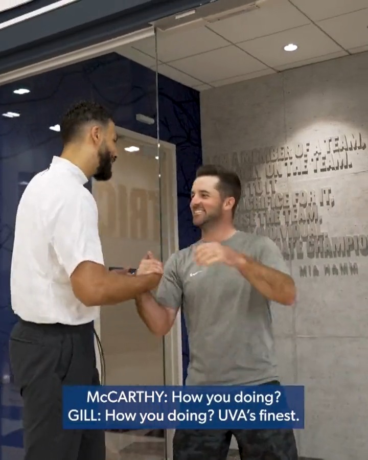 Multi-sport athlete 🏀 Denny McCarthy's basketball skills impressed Washington Wizards' Anthony Gill during their shootaround.