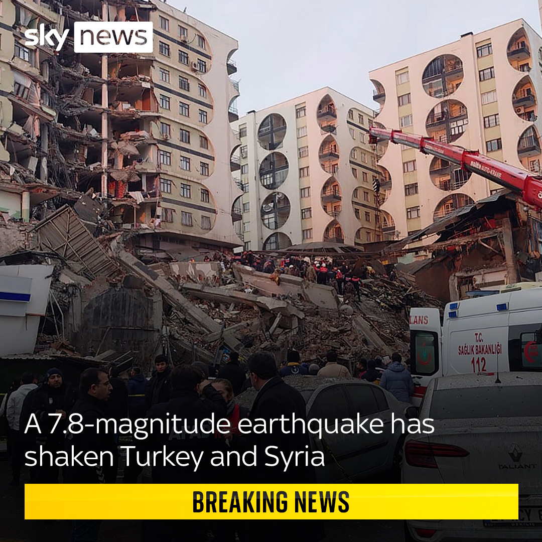 A 7.8-magnitude earthquake has shaken Turkey and Syria, killing more than 360 people, according to authorities. The quake was centred in the town of Pazarcik at a depth of six miles and there were six powerful aftershocks, according to reports. Latest: