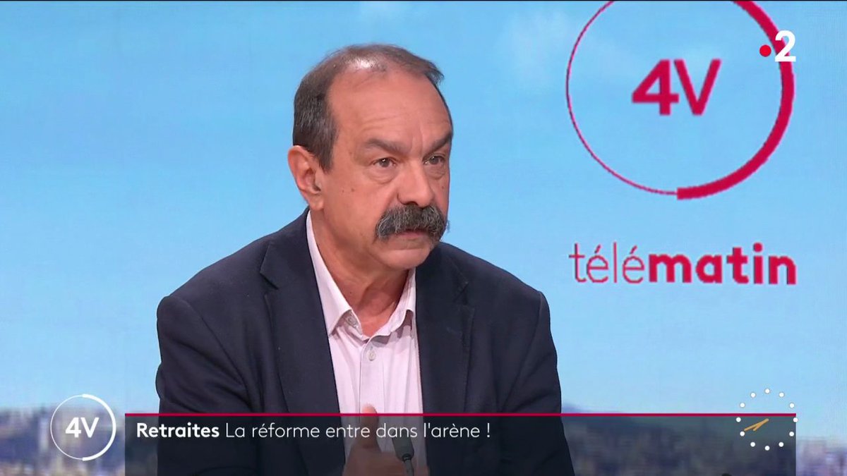 Philippe Martinez : "C'est la rue qui élit les députés qui sont censés représenter le peuple. Quand ils votent des lois contraires à ce que veut le peuple, il y a un problème démocratique" 🔴🗣 #Les4V La CGT