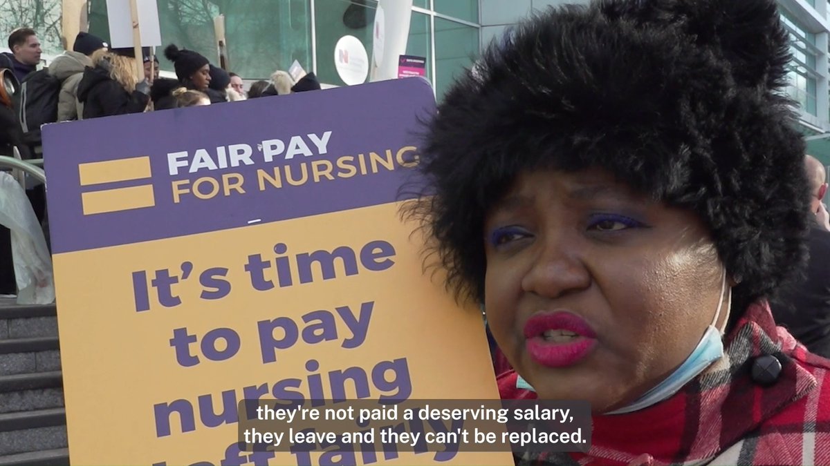 "We are broken. We're exhausted... We want nurses to stay on the frontline." It's simple. Pay the nursing profession fairly to respect and retain them. Thank you Ada for reminding the government of this simple and urgent fact. #FairPayForNursing #RCNStrike