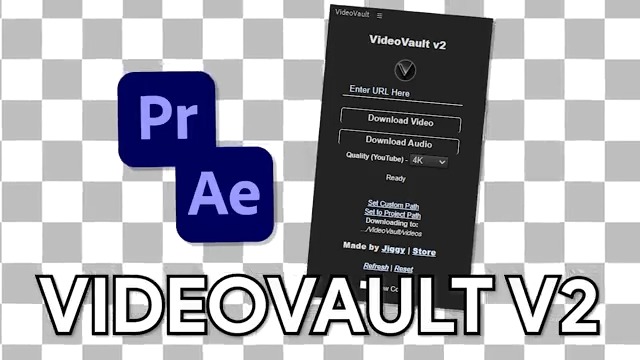 𝗩𝗶𝗱𝗲𝗼𝗩𝗮𝘂𝗹𝘁 𝘃𝟮 With this extension, download Youtube/Tiktok/Twitch videos, up to 4K quality directly into Premiere Pro AND After Effects in 1 click. 📅 Also offering a FREE TRIAL of VideoVault with 0 restrictions until February 13th! Get it now! ⬇️Gumroad Links⬇️