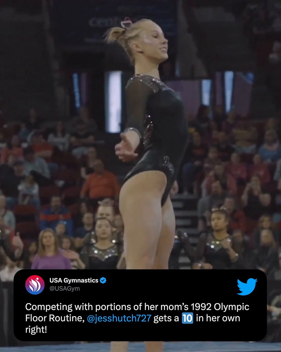 Jessica Hutchinson earned her first perfect 10 using elements of her mom's 1992 Olympic routine 👏 #ThatsaW (via Denver Gymnastics, h/t USA Gymnastics)