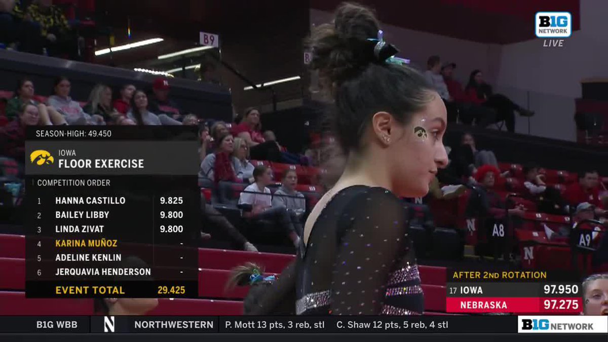 𝗔𝗧𝗧𝗜𝗧𝗨𝗗𝗘. She brought it. 😌 Karina Muñoz matches a career high 9.875!💃 #Hawkeyes