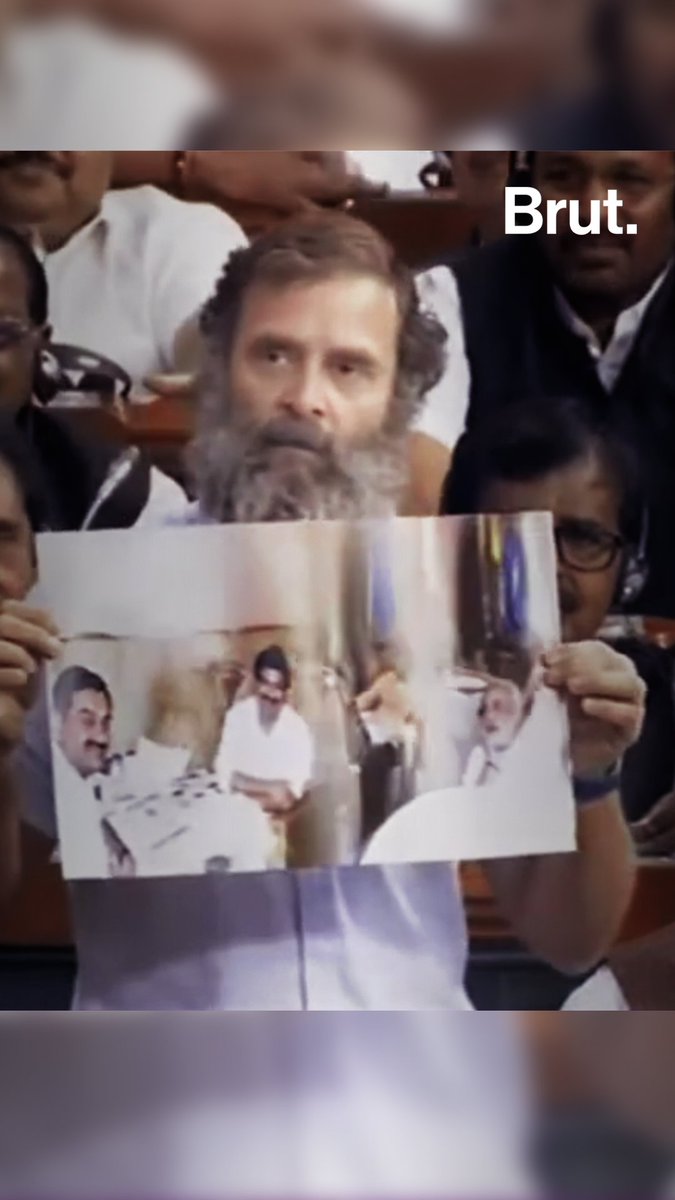 When Rahul Gandhi waved old photographs of PM Modi and industrialist Gautam Adani in Lok Sabha...