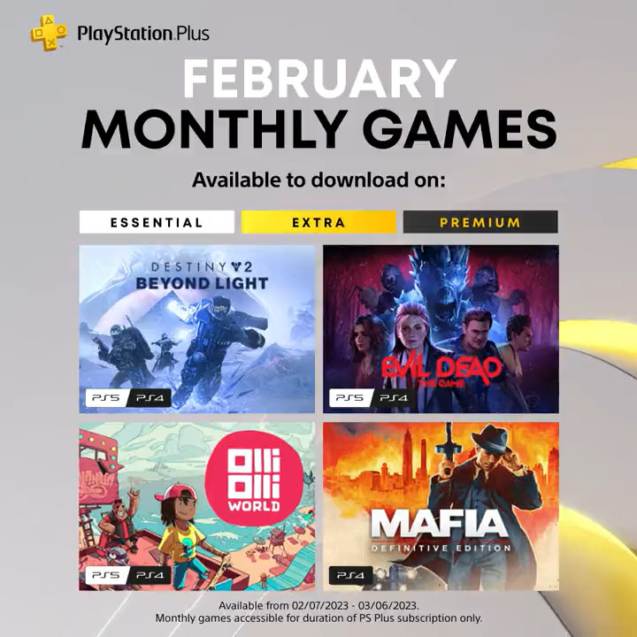 Push back the Darkness, survive the night or grind your way to the top in February’s PlayStation Plus monthly games. This month’s games launch today: