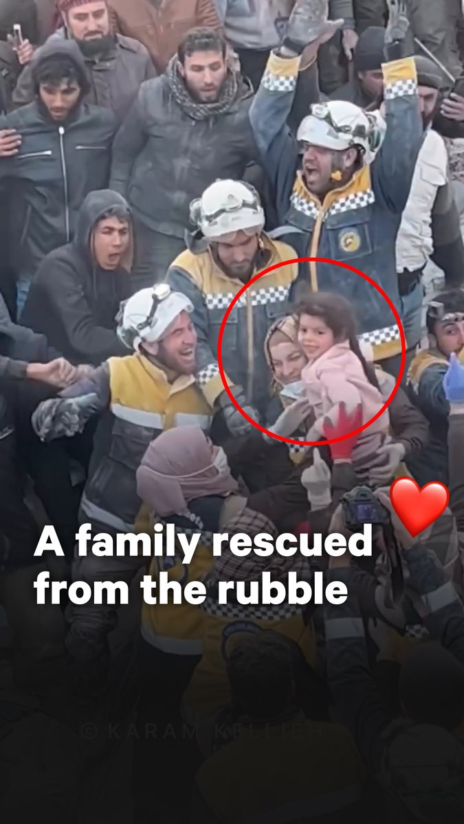 Allahu Akbar! A whole family rescued from under the rubble in Syria a day after the earthquake struck the region. Donate to help #TurkeySyriaEarthquake: