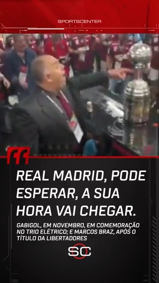 Agora, o confronto entre Flamengo e Real Madrid só vai acontecer se o time espanhol perder na semifinal. Vídeos: FLATV e IG/David Luiz #FutebolNaESPN