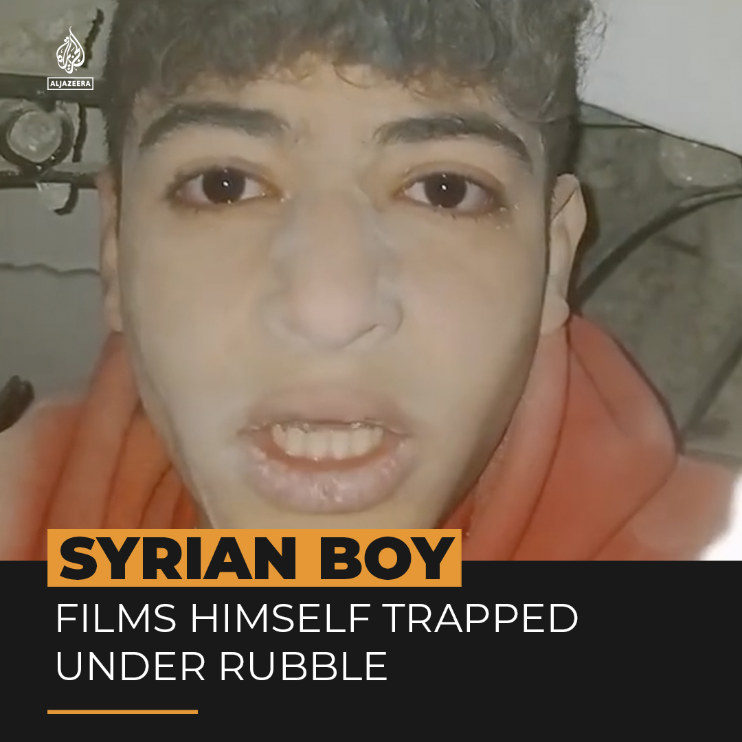 🇸🇾 | CATÁSTROFE EN SIRIA: Un joven sirio se ha filmado atrapado con otros bajo los escombros.