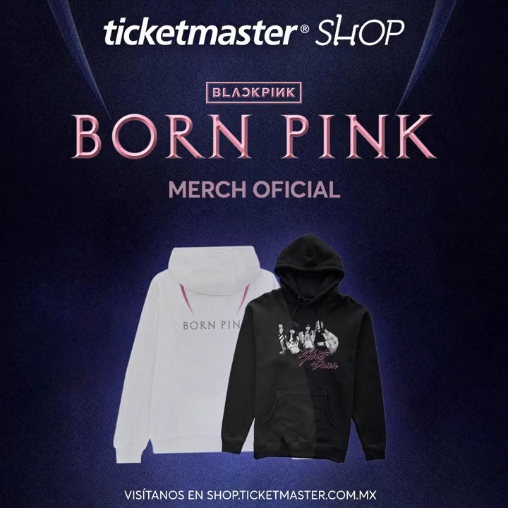 🖤 🫰 #BLINKS estrenen la increíble sudadera o playera oficial de BLACKPINKOFFICIAL que ya pueden encontrar en #TicketmasterShop. No se queden sin la suya y cómprenla aquí 👇