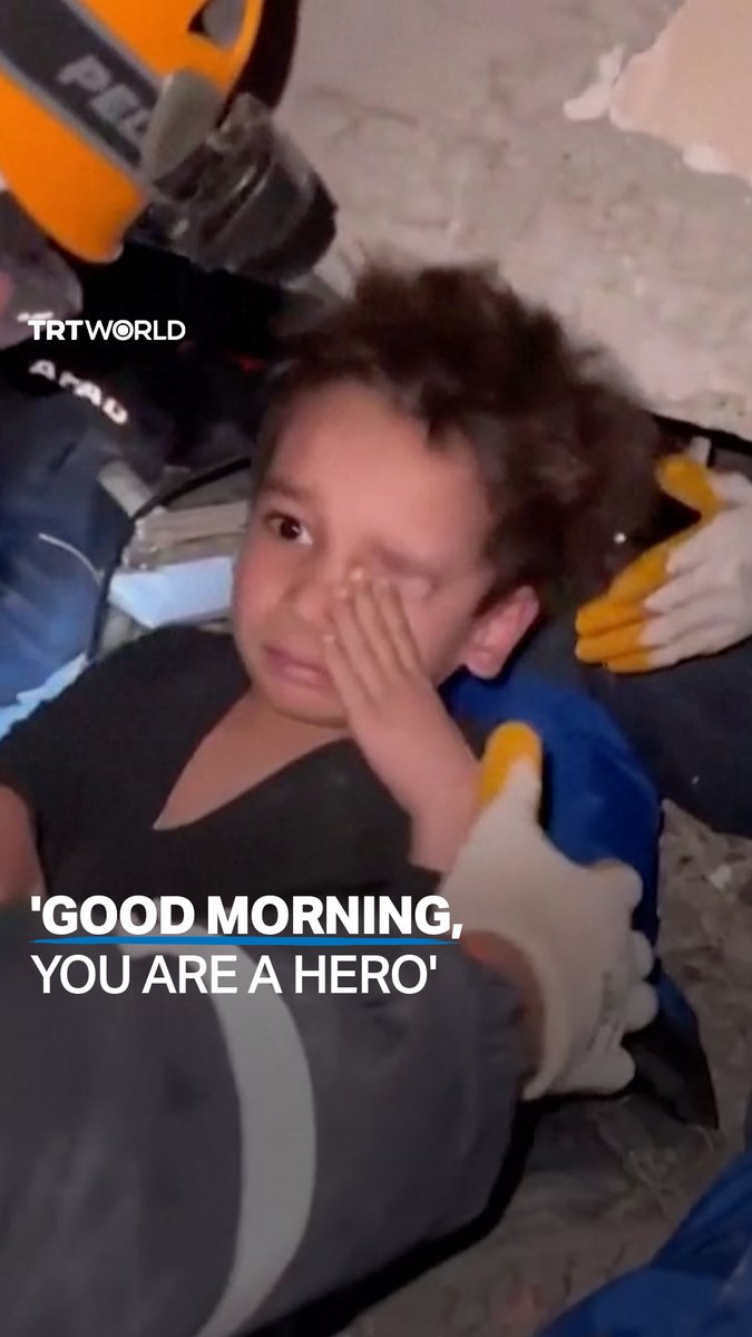 Rescue teams digging through rubble found a confused toddler who seemed to have been sleeping 24 hours after major #TurkiyeQuakes hit the area