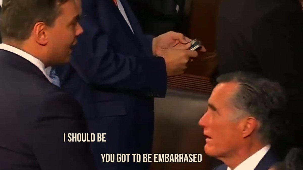Mitt Romney and George Santos have a little chat and this may be what was said