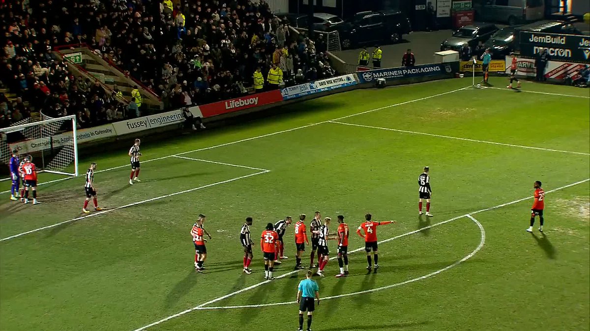 An incredible result for Grimsby Town F.C. 🖤🤍 The home side scored 3 against Luton Town FC to book a spot in the #EmiratesFACup fifth round for the first time since 1996