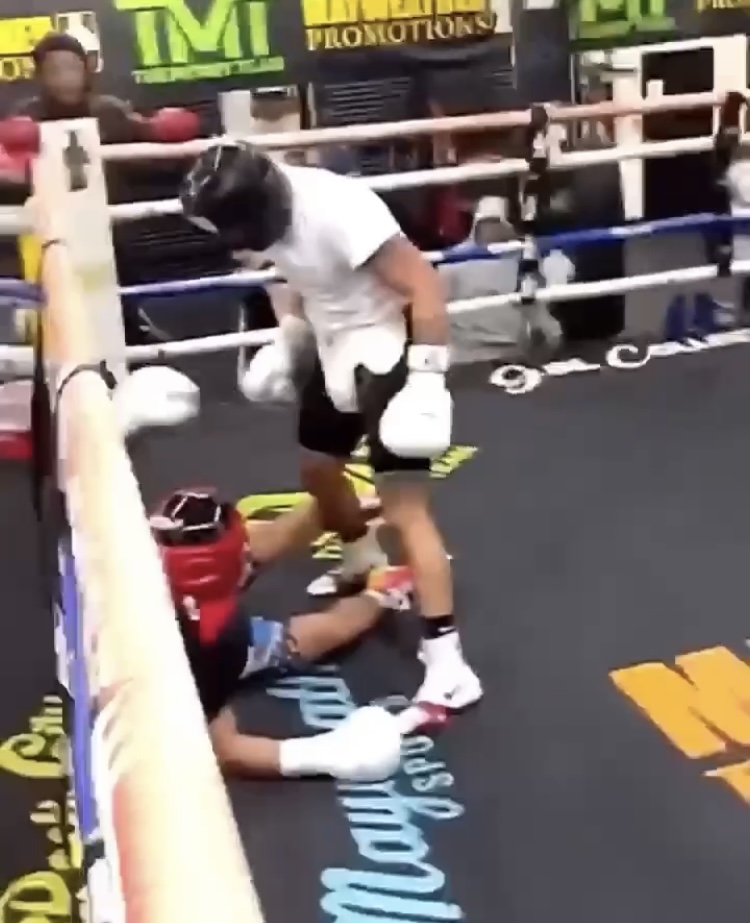 Rolly Romero getting floored by J’Hon Ingram in leaked sparring footage…