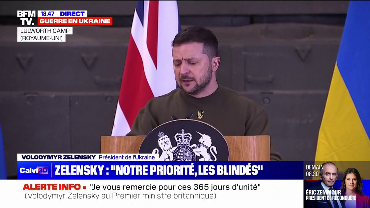 Volodymyr Zelensky: "Nous avons besoin de blindรฉs, d'avions de chasse et de missiles ร longue portรฉe"