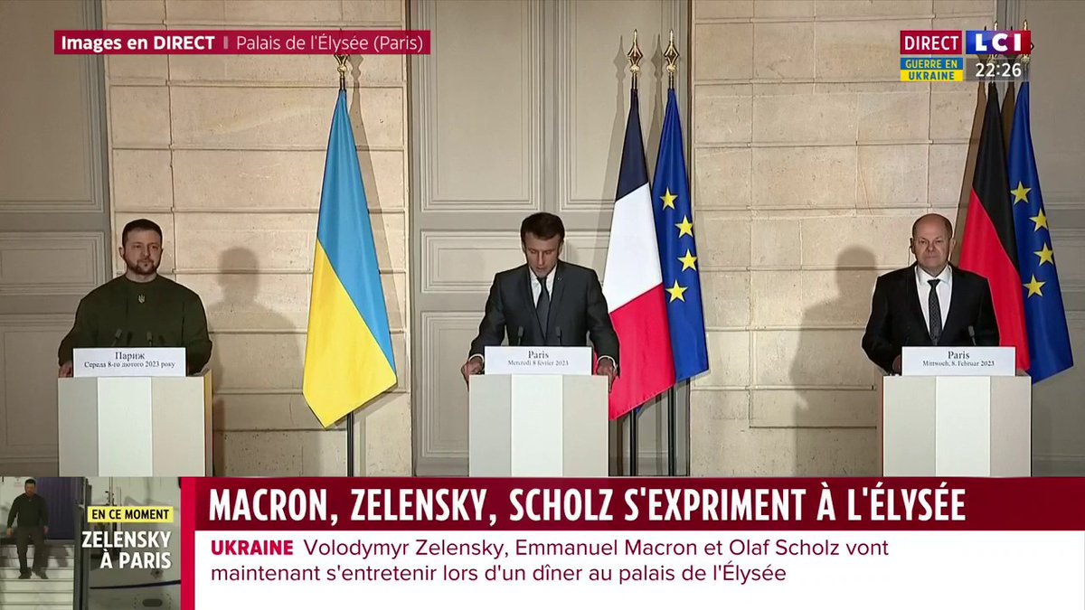 🔴🗣️ "Ton courage, ta lucidité et ton engagement impressionne [...] L'Ukraine peut compter sur la France, ses partenaires européens et ses alliés pour gagner la guerre. La Russie ne peut ni ne doit l'emporter", assure Emmanuel Macron à Volodymyr Zelensky.