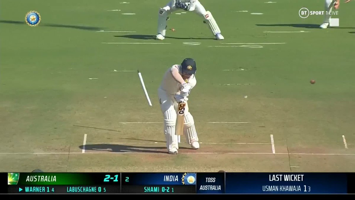 Australian openers David Warner and Usman Khawaja managed just one run apiece at the start of the first innings earlier today 😱 #INDvsAUS | BT Sport 1