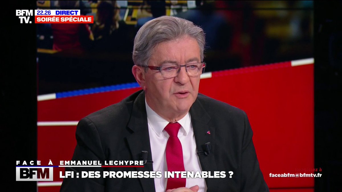 Jean-Luc Mélenchon (Jean-Luc Mélenchon) propose qu'il n'y ait pas "de retraite inférieure au niveau du SMIC" #FACEABFM
