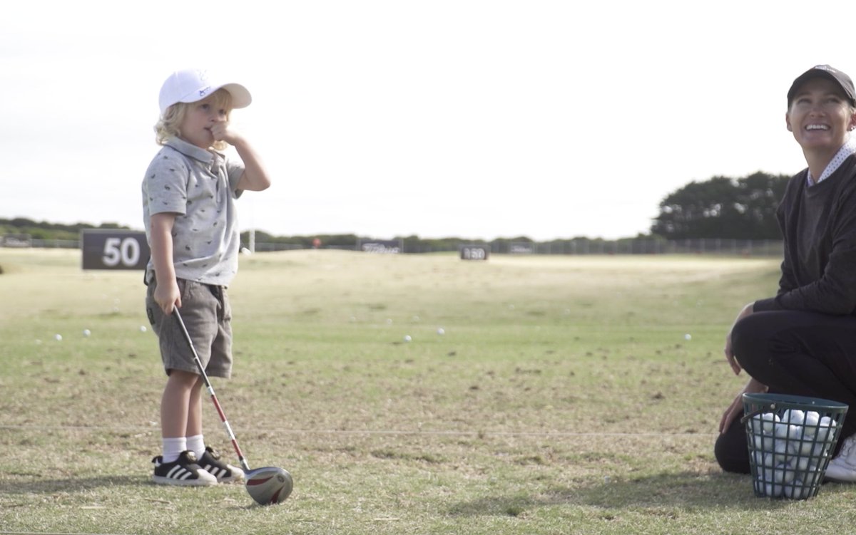The most wholesome thing you’ll watch today 🥹 We mic’d up adorable 3-year-old Theo with his mum Sarah Jane Smith at his first MyGolf Clinic👩‍👦